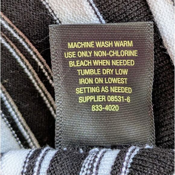 NEW Worthington Sweater Medium Black White Bold Stripe Jersey Knit Long Sleeve - Picture 9 of 9